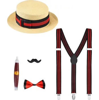 Karnevalový doplněk Retro set 20. léta - slamáček a doplňky
