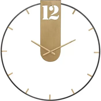 Hodiny Kovové nástěnné hodiny Goldy 60 cm černé/zlaté