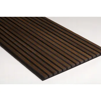 Obraz Akustický panel MDF 3D efekt matný 240x60,5 cm, odstíny hnědé a béžové