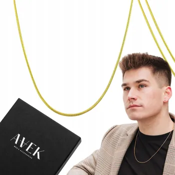 Řetízek PÁNSKÝ OCELOVÝ ŘETÍZEK ZLATÝ TENKÝ OCELOVÝ ŘETÍZEK JAKO DÁREK 60CM