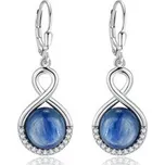 NB-3856 Stříbrné visací náušnice s kyanitem