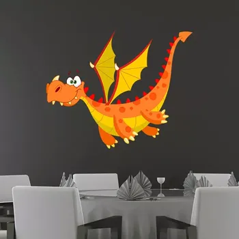 samolepka Sablio Samolepka na zeď: Letící drak - 60x49 cm