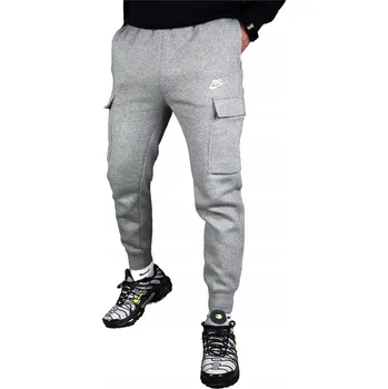 Nike KAPSÁČE teplákové kalhoty ŠEDÉ pánské tepláky BAVLNĚNÉ jogger sportovní