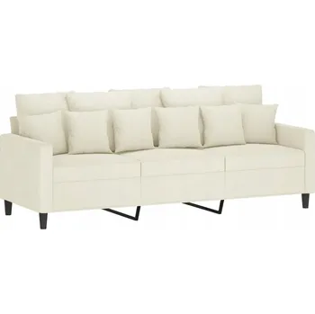 Pohovka 3místná pohovka krémová 180 cm samet