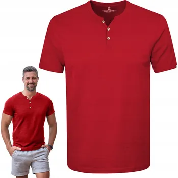 Pánské tričko Pánské tričko s výstřihem do V BORDÓ bavlněné NOEL L Pako Jeans