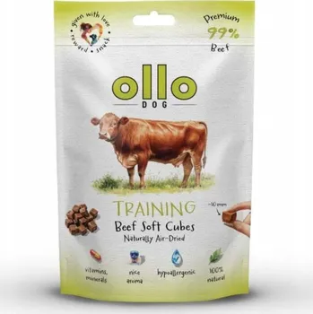 Pamlsek pro psa Psí pamlsek Ollo AIR-DRIED TRAINING SOFT CUBES HOVĚZÍ, bez obilovin - 80g