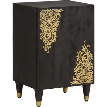 Příborník do zásuvky vidaXL Koupelnová skříň Černá 38 x 33 x 58 cm Masivní mangové dřevo