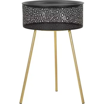 Konferenční stolek Odkládací stolek Blacky 40 cm černý/zlatý