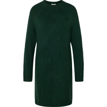 Dámské šaty 715831 - Tchibo - Pletené šaty s copánkovým vzorem - pro ženy - vel. XL 48/50 - barva: zelená