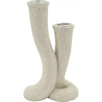 Svícen Designový svícen Stons 17,5 cm krémový