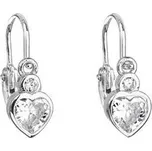 EG2313-C Stříbrné dětské náušnice, čirá srdíčka - srdce