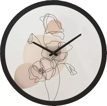 Hodiny Nástěnné hodiny Flower B 40 cm černé