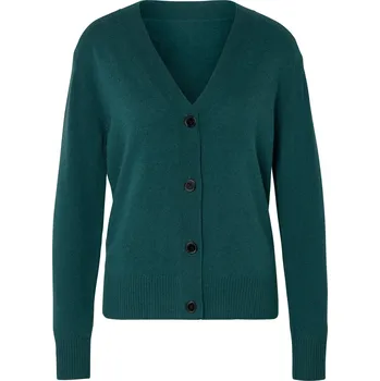 Dámský svetr 717821 - Tchibo - Kardigan z jemného úpletu s kašmírem - pro ženy - vel. L 44/46 - barva: modrá