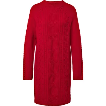Dámské šaty Tchibo Pletené šaty s copánkovým vzorem červená S 36/38