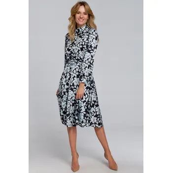 Dámské šaty Makover koktejlové šaty klasického střihu midi velikosti XXL