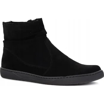 Dámská zimní obuv Dámské barefoot kotníkové boty se zipem zateplené 1297 černý velur 38