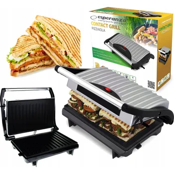 Kuchyňský gril ELEKTRICKÝ GRIL OPIÉKAČ ROZKLÁDACÍ PANINI 750W