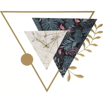 Hodiny Nástěnné hodiny Triangle 75 cm zlaté/vícebarevné
