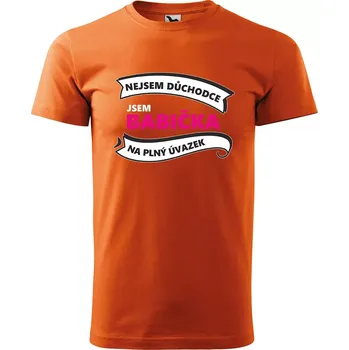 Pánské tričko Sablio Tričko s potiskem Nejsem důchodce, jsem babička - oranžové M