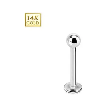 Piercing ZL01101-12103-WG Zlatý piercing do brady - labreta, Au 585/1000