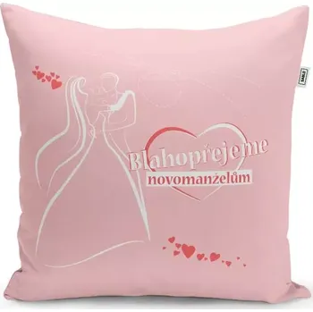 Polštář Sablio Polštář Blahopřejeme novomanželům: 40x40 cm