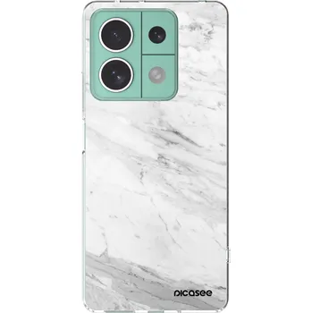 Pouzdro na mobilní telefon Picasee silikonový průhledný obal pro Xiaomi Redmi Note 13 5G - White marble