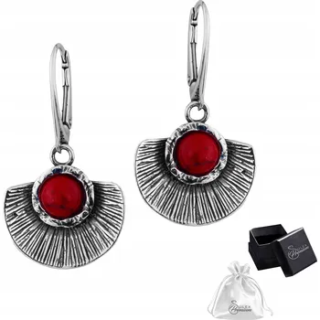 Náušnice Stříbrné náušnice s korálem ryzost 925