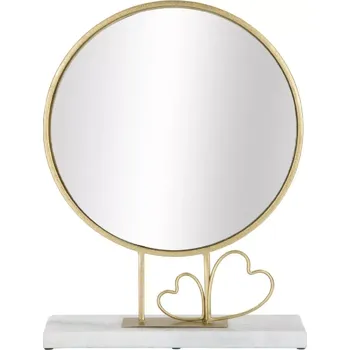 Zrcadlo Dekorační zrcadlo Heart 30 cm zlaté/mramor