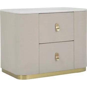 Noční stolek Noční stolek Beauty 60 cm béžový/zlatý