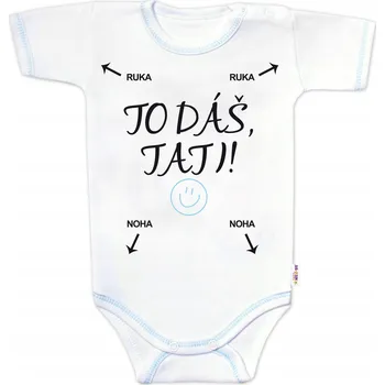Kojenecké oblečení Body krátký rukáv s vtipným textem Baby Nellys, To dáš Tati!, vel. 80, kluk