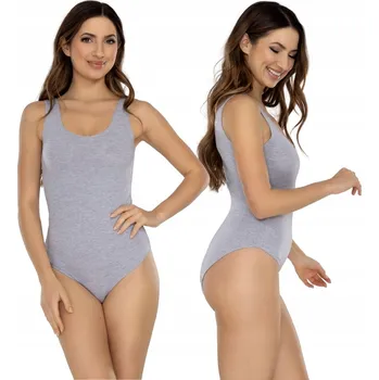 Body Mitex polské bavlněné body na ramínka Mila šedý melír 3XL