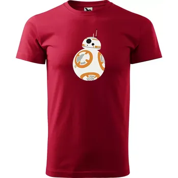 Pánské oblečení Sablio Tričko s potiskem Star Wars BB-8 - červené L