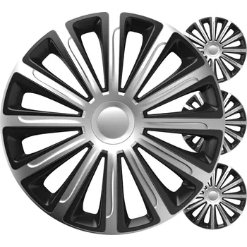 Poklice na kolo Poklice Trend 14” černo – stříbrná sada 4ks COLOR BOX