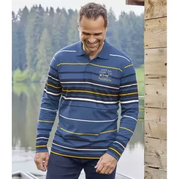 Pánské tričko Atlas For Men Pruhovaná polokošile Sport Exploring tmavě modrá 5XL