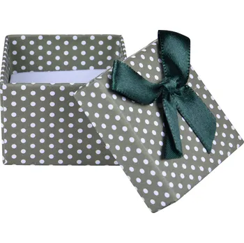 Dárková krabička Zelená puntíkatá krabička na náušnice nebo prsten KK-3/A19 Jk Box