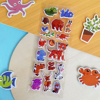 samolepka Vypouklé samolepky se zvířátky - tygřík a kamarádi