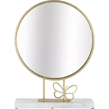 Zrcadlo Dekorační zrcadlo Butterfly 30 cm zlaté/mramor