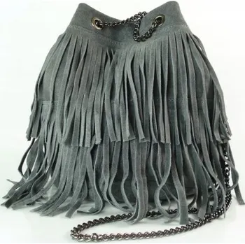 Vera Pelle shopper kabelka z pravé přírodní semišové kůže, vícebarevná