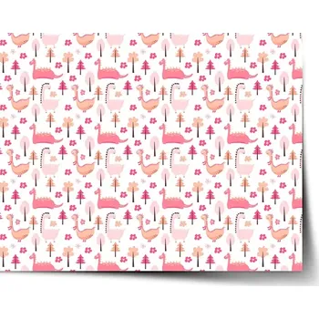 Plakát Sablio Plakát Růžoví dinosauři - 60x40 cm