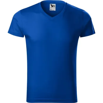 Slim Fit V-neck tričko pánské královská modrá XXXL