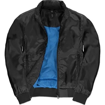 Dámská větrovka B&amp;C Trooper Dámská bunda - bomber JW964 Black-Cobalt Blue L
