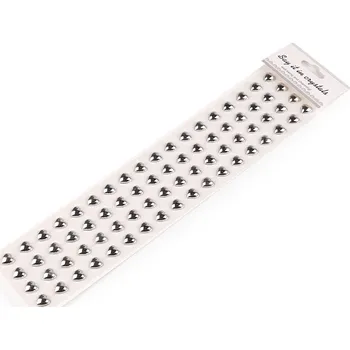 Výtvárné potřeby Samolepicí srdce na lepicím proužku Ø10 mm, barva 1 stříbrná