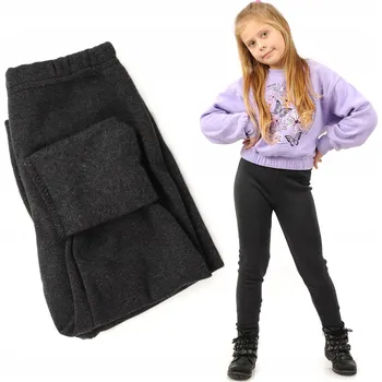 Dívčí legíny LAEMI dětské legíny dlouhé zateplené bavlna šedé velikost 128