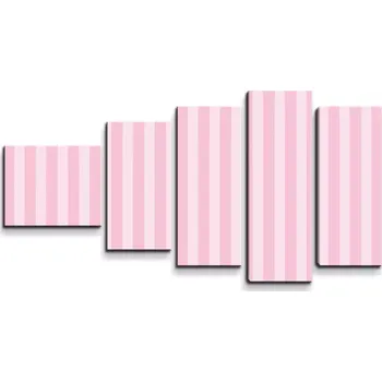 Obraz Sablio Obraz - 5-dílný Růžové pruhy - 100x60 cm