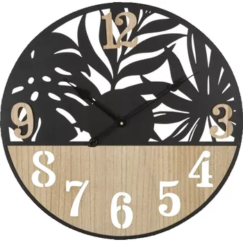 Hodiny Nástěnné hodiny Palm 60 cm hnědé/černé