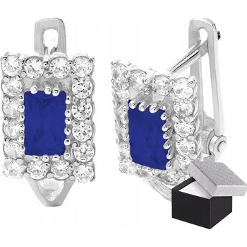 Náušnice BOHATĚ ZDOBENÉ STŘÍBRNÉ NÁUŠNICE s modrým kamenem