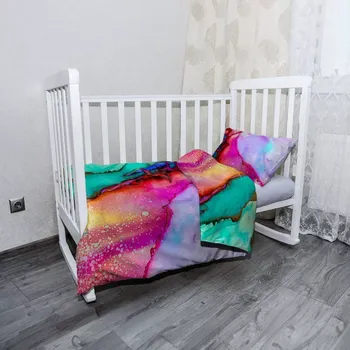 Povlečení Sablio Mikroplyšové dětské povlečení do postýlky Barvičky - 100x135 / 40x60