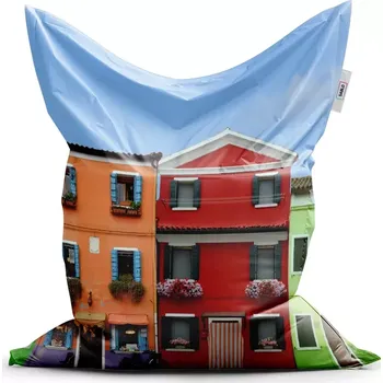 Sedací pytel Sablio Sedací vak Classic Domky - 150x100 cm