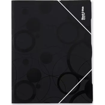 Kancelářské potřeby Karton P+P Desky s chlopněmi a gumičkou Black&White, černá