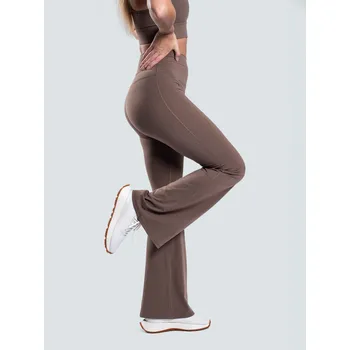Dámské legíny BrainMax Brain dámské zvonové legíny, hnědá Velikost: S Stylové legíny pro sport i volný čas